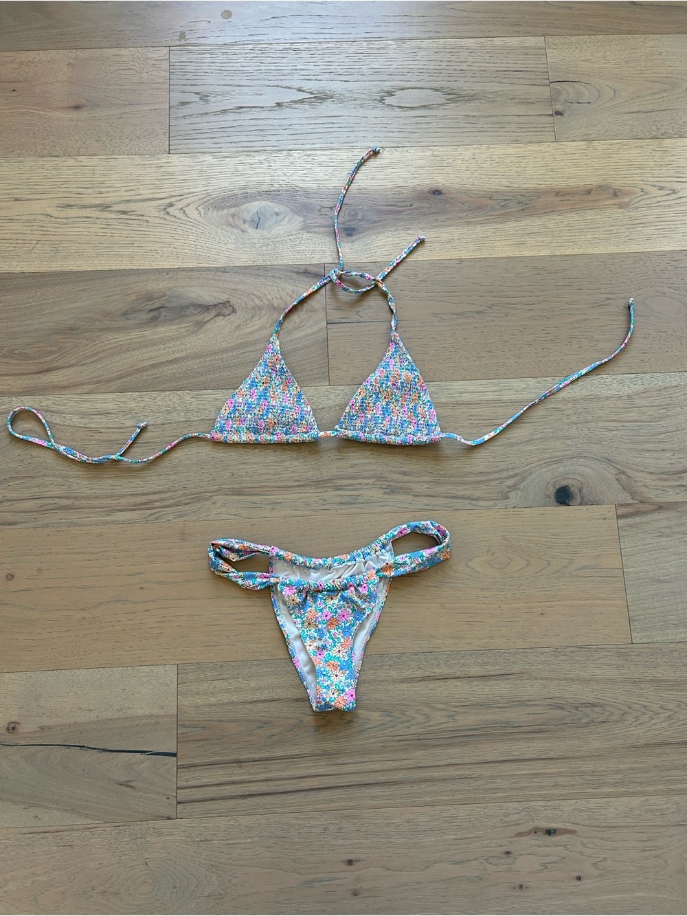 Floral Multicolor Triangle Bikini Set
